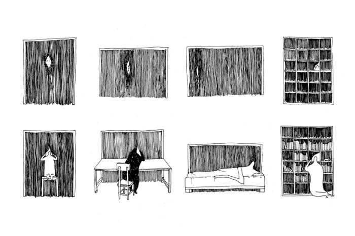 Peeking chair drawing